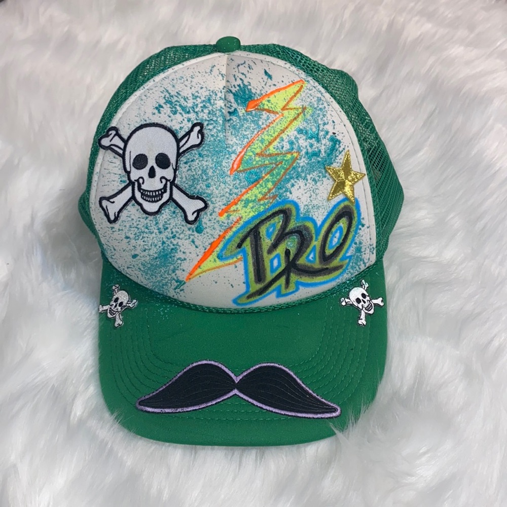 Bro patched and graffitied Hat